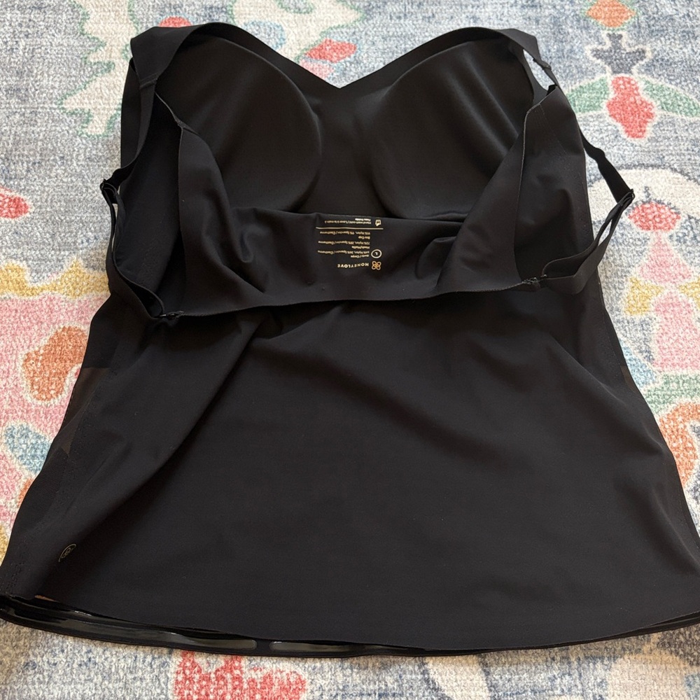 Honeylove LiftWear Cami in black, built-in, wireless bra, compression, L - Picture 10 of 12